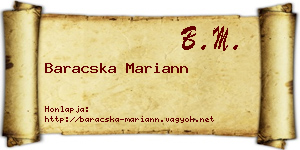 Baracska Mariann névjegykártya